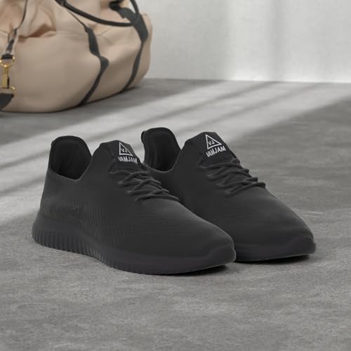 Men's Lightweight Breathable Running Shoes with Non-Slip Sole - Allblack015 10.5