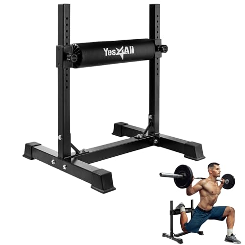 Yes4All Bulgarian Split Squat Stand - Adjustable Height, Black, Single Leg Roller