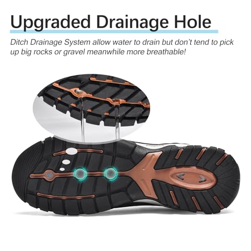 Water Shoes for Men Hiking Fishing Beach Wading - 10.5 Black