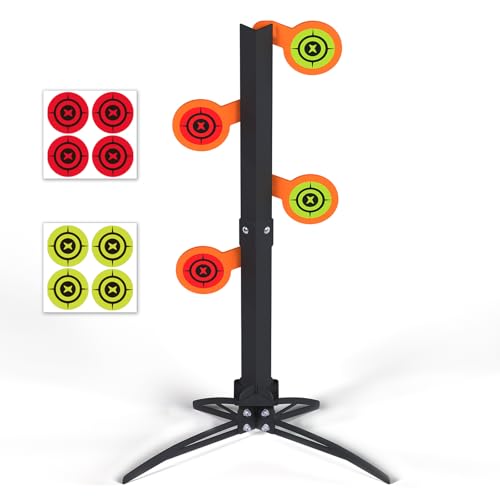Aimax Outdoor AR500 Steel Dueling Tree Target Kit with 4 Paddles, Neon Orange