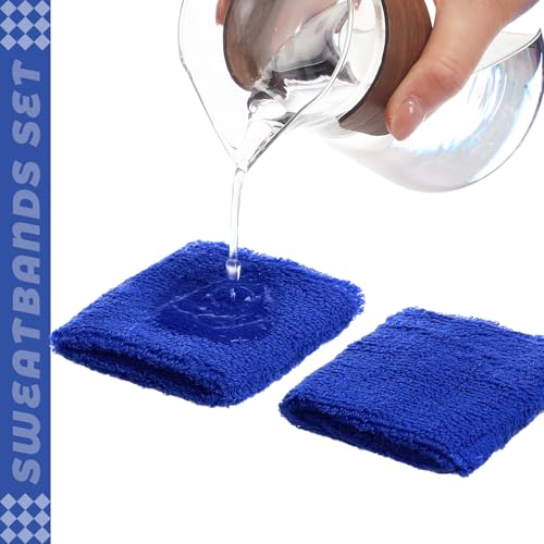 Kids Sweat Wristbands Bulk - 24 Pcs Dark Blue Sports Wristbands for Kids & Teens