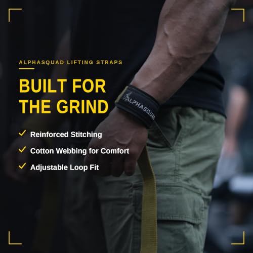 Black Heavy Duty Weightlifting Wrist Straps with Padded Cotton Wraps - 22.5 Inch