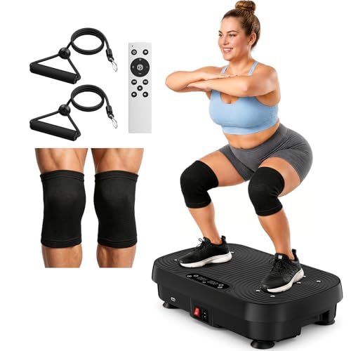 Matte Black Vibration Plate for Lymphatic Drainage & Full-Body Workout - 130 Levels Bluetooth