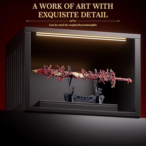 11.8 Inch Metal Fantasy Sword Replica with Stand for Collectors and Gaming Display