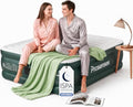 Queen Air Mattress with Built-in Pump - 18in, Midnight Green, 3-Layer Laminated Design