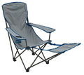Portable Camping Lounge Chair with Footrest and Adjustable Armrests - Gray/Blue