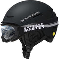 OutdoorMaster ELK MIPS Ski & Snowboard Helmet Set with OTG Goggles - Matte Black, Large