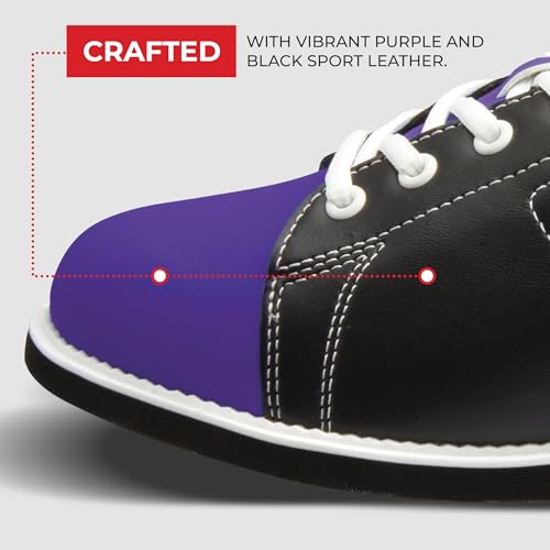 Women's Classic Bowling Shoes - Purple & Black, Size 10, Lightweight & Cushioned Support