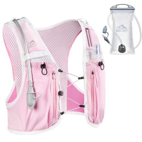 Pink Women's Men’s Hydration Running Vest with 2L Water Bladder - Medium-Large