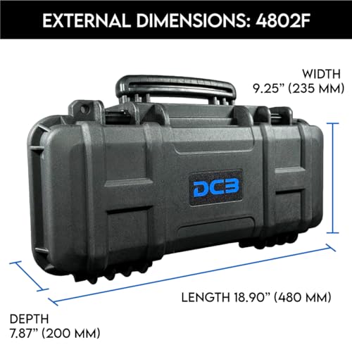 Waterproof Equipment Case 19x9x8 Inches with Foam Insert & Latch - DCB Element 4802F