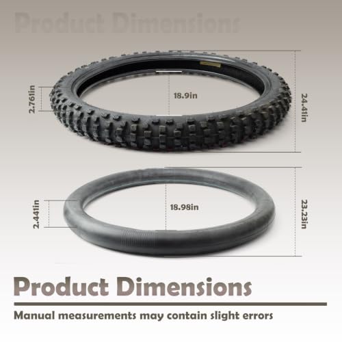VAINELY 70/100-19 Tire & Inner Tube Set Off-Road Compatible with Surron Light Bee X
