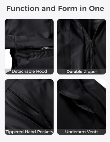 Wantdo Women's 3-in-1 Ski Jacket Plus Size Winter Snowboarding Coat Black 3X
