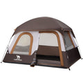 Camel Crown 4 Person Waterproof Camping Tent - Coffee Brown, Lightweight & Portable for Outdoor Hiking & Camping