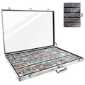 Silver Trading Card Display Case 34x22 Inches Aluminum Frame Acrylic Cover Lockable