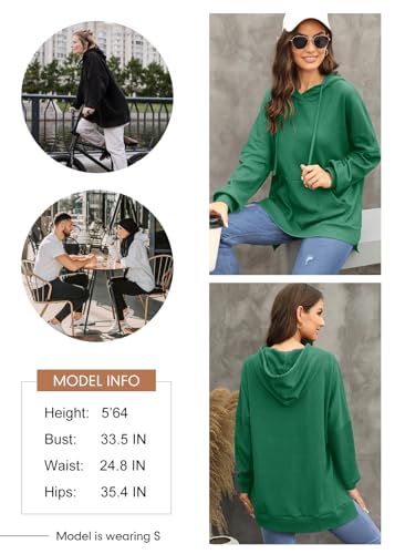 Oversized Waffle Knit Hoodies for Women Casual Long Sleeve Pullover with Pocket