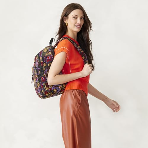Vera Bradley Women's Premium Cotton Bancroft Backpack - Midnight Garden Paisley, One Size
