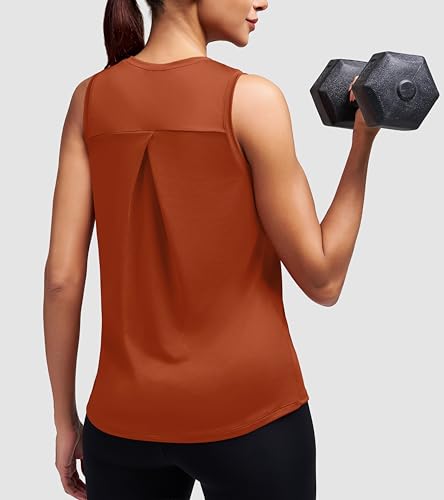 Alaroo Workout Tank Top for Women - Athletic Sleeveless Pilates Outfits - Medium Orange