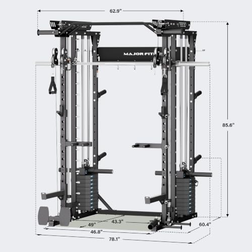Home Gym Smith Machine with Weight Stacks BK MAX V - 2500LB Capacity