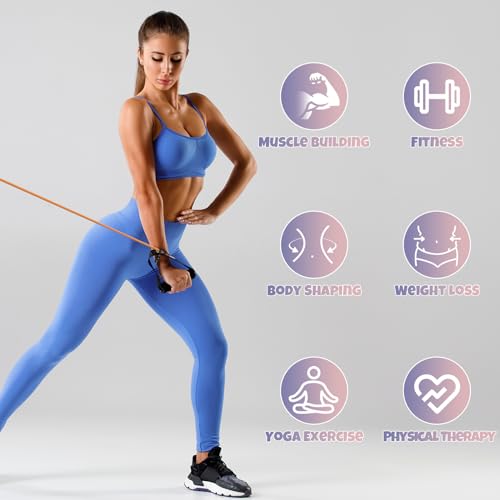 RitFit Single Resistance Bands with Handles & Door Anchor - 12-16lbs