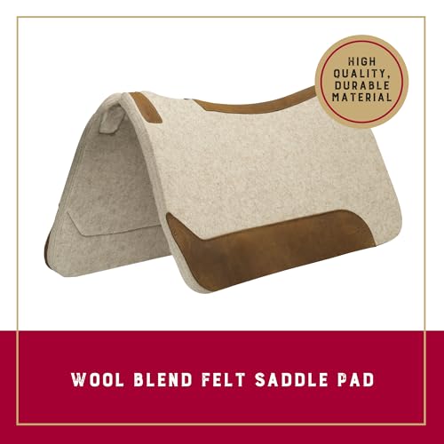 Western Saddle Pad Wool Blend Felt 30x30 Inches for Horses - Durable Comfort