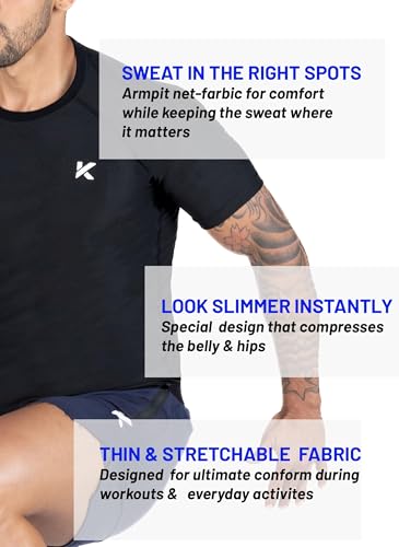 Kewlioo Sauna Shirt for Men 3-Pack X-Large Multicolor Heat Trapping Sweat Vest