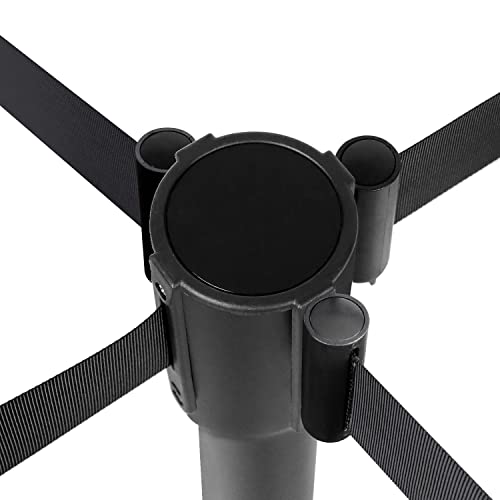 Crowd Control Stanchions with Retractable Belt - 2 Pack, 36 Inch Height, Heavy-Duty Black Posts for Events & Venues