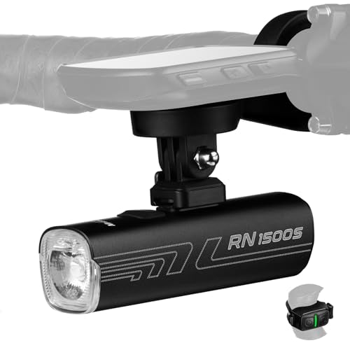 1500 Lumen Bike Front Light with Remote, Waterproof, USB Rechargeable