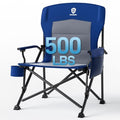 EVER ADVANCED Blue Oversized Folding Camping Chair - Heavy Duty Lawn Chair Supports Up to 500lbs