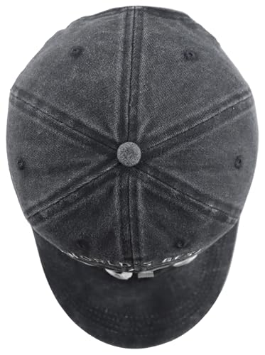 Adjustable Embroidered Papa Baseball Cap - Black, One Size - Men's Hats