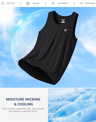 Men's Sleeveless Workout Tank Top Large Black - Muscle & Fitness Shirt