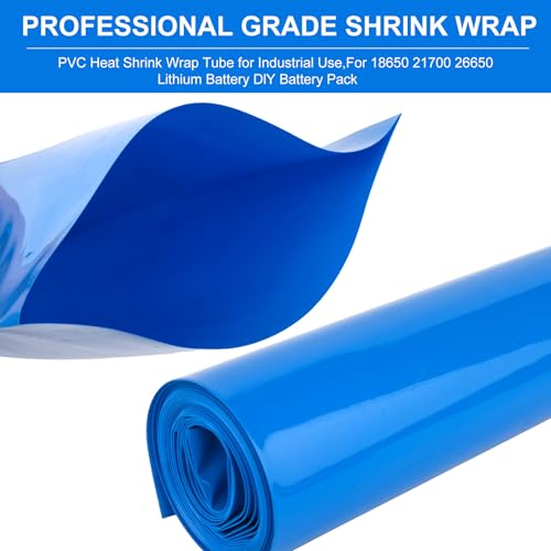 PVC Heat Shrink Wrap Tube for Lithium Batteries 200mm x 9.9ft Blue