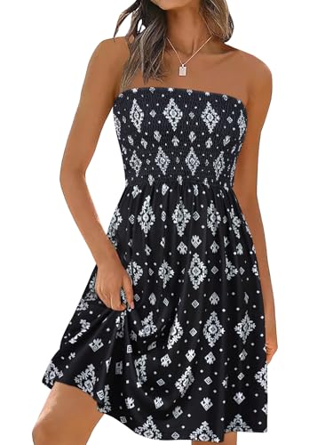 Summer Casual Beach Dress for Women - Strapless Tube Sundress