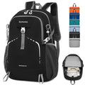 Lightweight Foldable 35L Daypack Backpack - Black, Packable & Water-Resistant