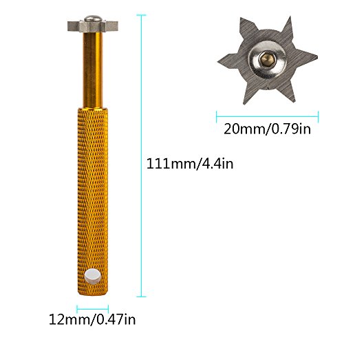 Golf Groove Sharpener with 6 Heads - Re-Grooving Tool & Cleaner, Gold