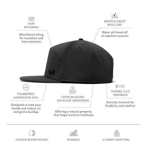 Medium-Large Black Melin Trenches Icon Infinite Thermal Snapback Hat - Unisex