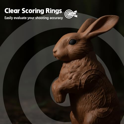 Portable 3D Rabbit Archery Target with Ground Stakes - Self-Healing Foam