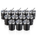 12 Pack Stainless Steel Lowball Tumblers with Straw & Lid - Black