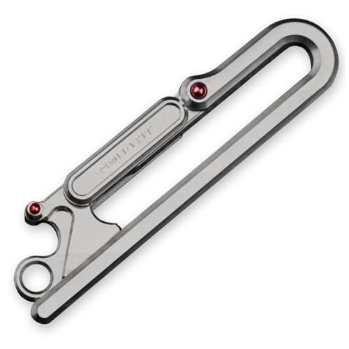 Titanium Belt Keychain with Sandblasting Finish, 40mm Wide Unlocking Gravity Lock, EDC Key Chain for Men and Women