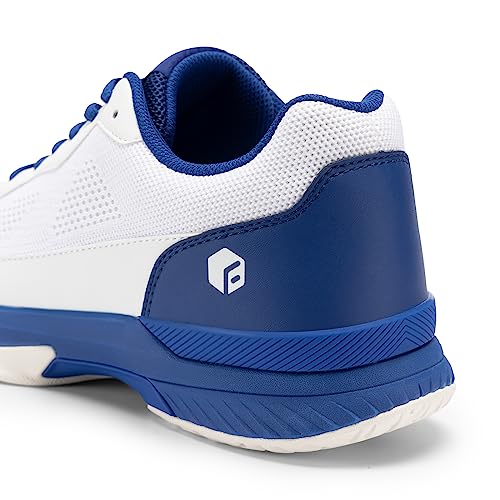 FitVille Wide Pickleball Shoes for Men - Royal Blue, 10.5 Wide Tennis Sneakers for All Courts