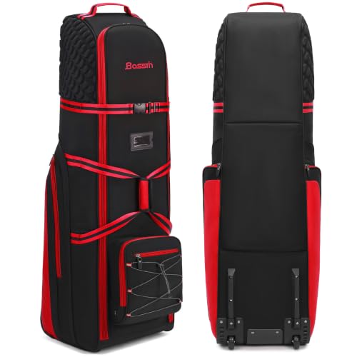 Bosstin Golf Travel Bag with Wheels - Soft-Sided, Airline Friendly, Red