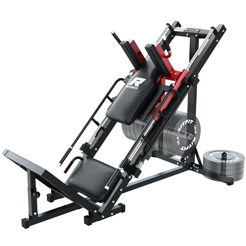 RitFit Red Leg Press & Hack Squat Machine with Linear Bearings, 1200LB Capacity