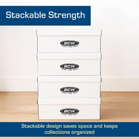 BCW 5 Pack Long Comic Storage Boxes Holds 250-300 Comics Durable Cardboard