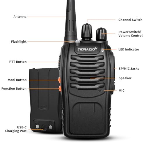 BAOFENG BF-888S Walkie Talkies 20 Pack Long Range Two-Way Radios with Flashlight, Type-C Battery, VOX, Frequency Copy, Family & Outdoor Use