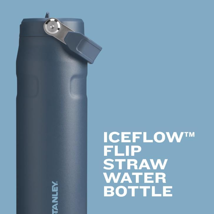 Stanley IceFlow Water Bottle 16 OZ - Insulated Stainless Steel with Built-In Straw | Lightweight & Leak-Resistant | Frost Color