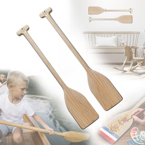 2.6ft Wooden Canoe Paddle Set - Handcrafted Pine Water Sports Oars