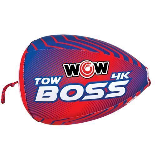 WOW Sports 4K Tow Boss Rope with Inflatable Bobber for Water Skiing & Tube Towing