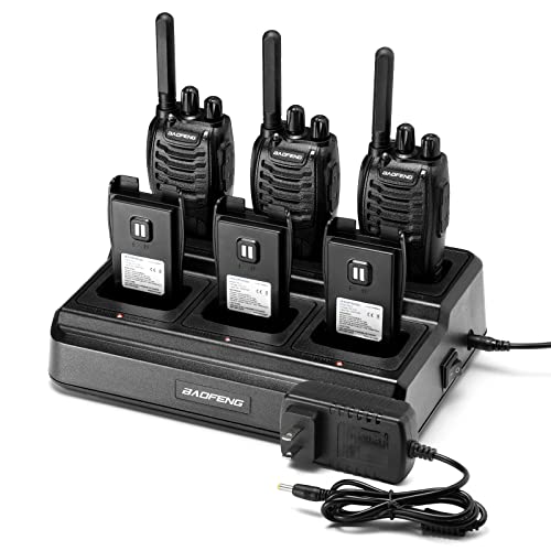 BAOFENG BF-88ST Walkie Talkies 6 Pack with Six-Way Charger, Long Range Two-Way Radios