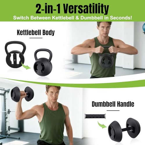 Hezeyferg Black 2-in-1 Adjustable Kettlebell for Home Gym & Strength Training