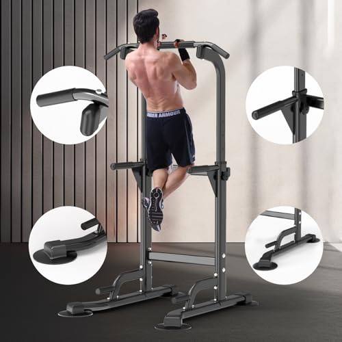 Z ZHICHI Black Pull-Up Dip Station 350LBS Capacity Home Fitness Equipment