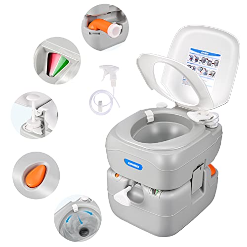 Kohree Portable RV Toilet - Large 5.8 Gallon Camping Porta Potty, Model 5.8 Gal-Standard Large